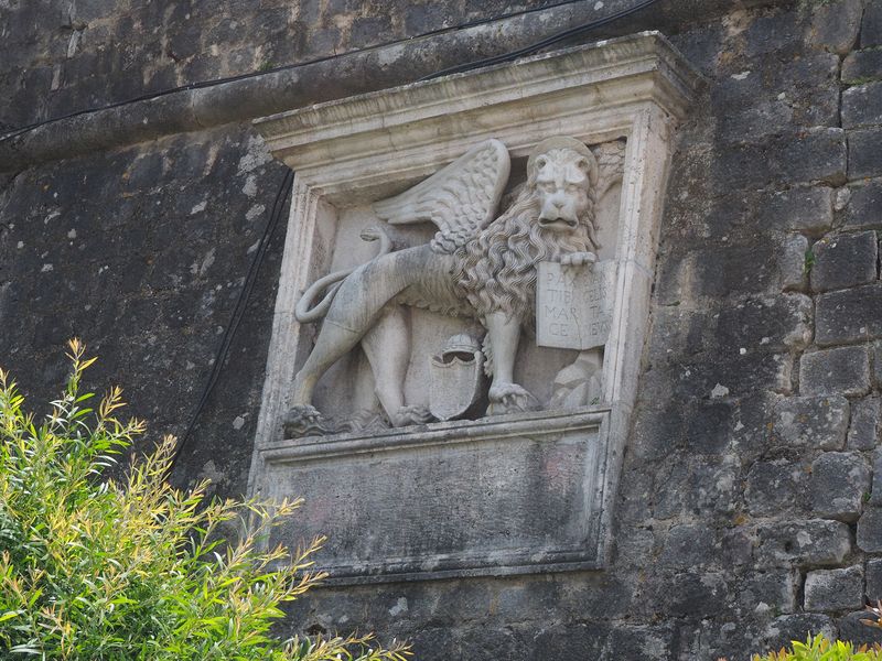 The winged lion of Venice on the city walls