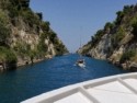 A sailboat in front of us as we near the end of the canal