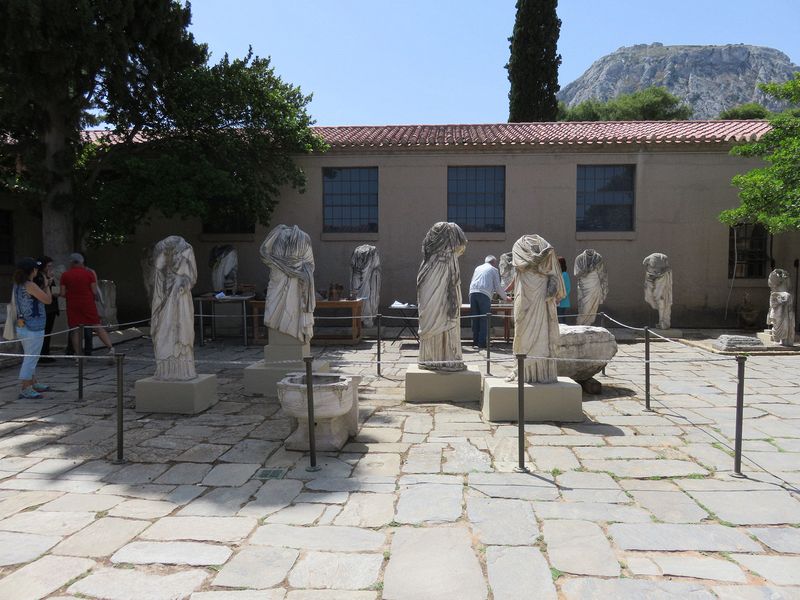 Headless statues at the museum at the ruins