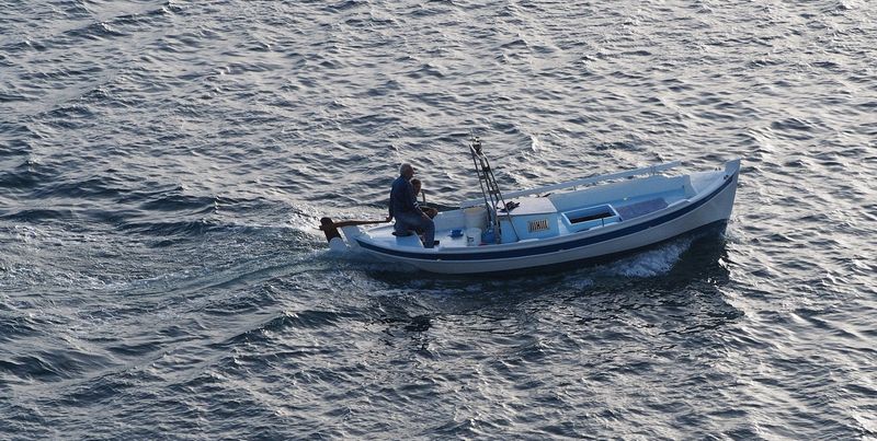 Fishing boat as we arrive in Nafplion at dawn