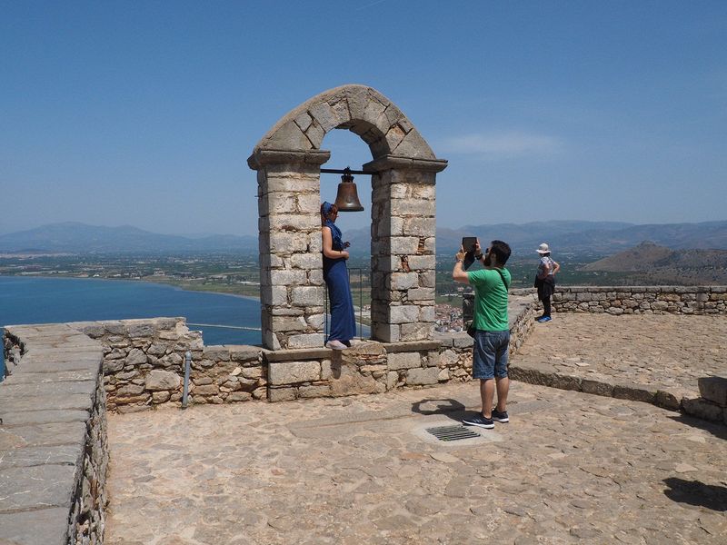 Taking photos at the bell tower