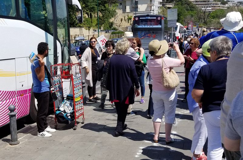 Street vendors know where the tourists will be