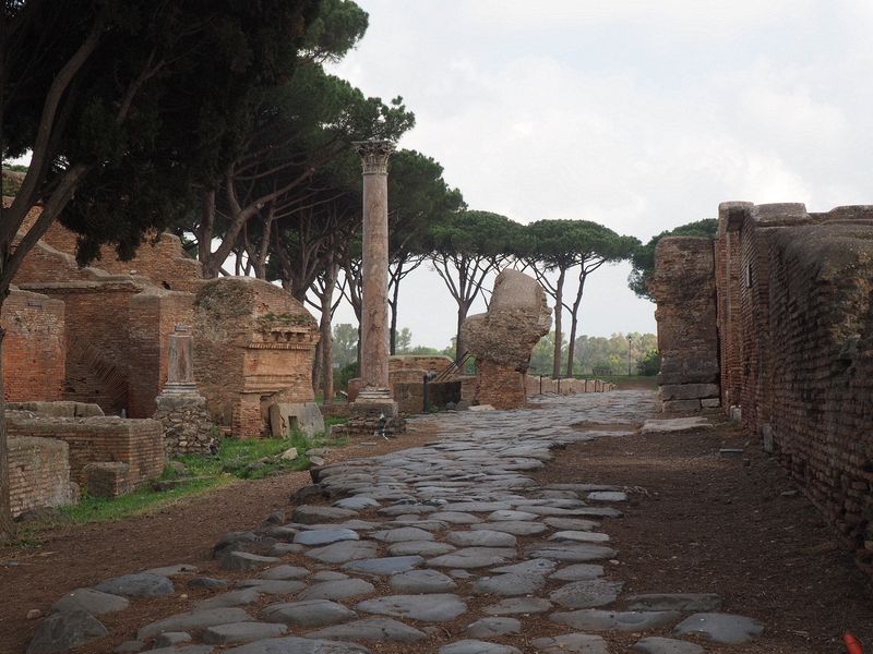 The streets have large cobblestones