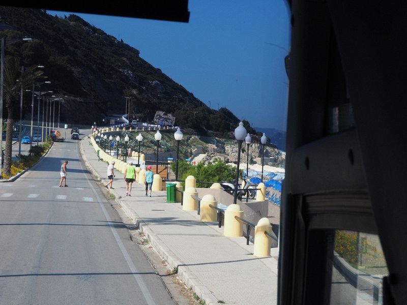 Driving along the beach