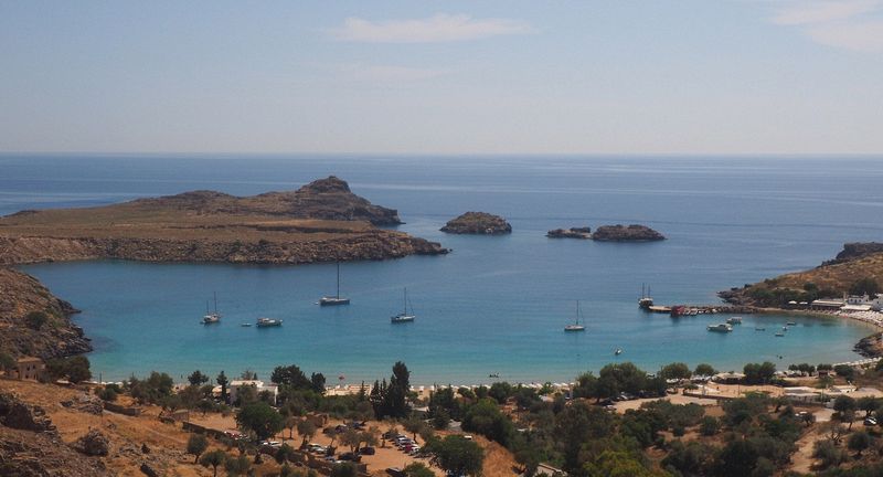 Sailboats in a bay