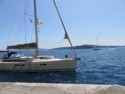 A sailboat at the harbor