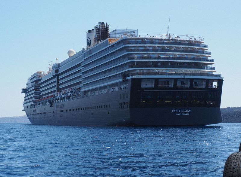 View of our ship as we approach by tender