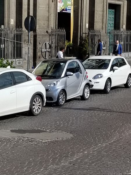 This Smart Car barely fits