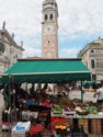 A fruit stand next to the Church of Santa Maria Formosa