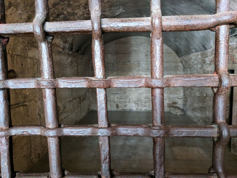 A holding cell in the prison