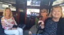 Eloise, June, and Linda in the water taxi from our ship to our hotel