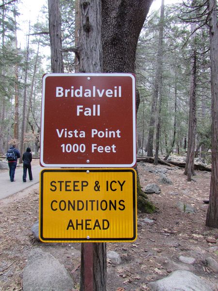 Hiking to Bridalveil Falls at Yosemite