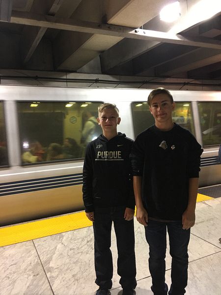 Nicholas and Andrew at the BART station