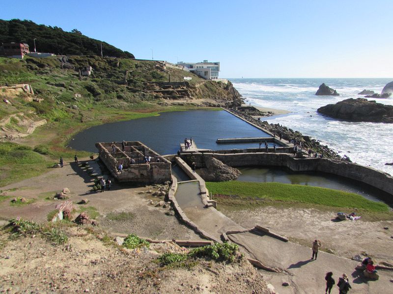 Ruins of the Sutro Baths on the Pacific Ocean