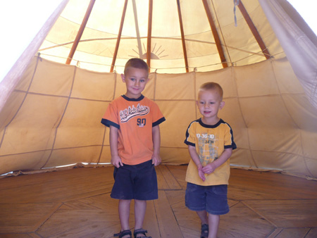 019 Andrew and Nicholas in a Teepee