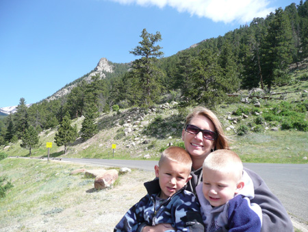 078 Jenny Andrew and Nicholas near bighorn sheep crossing