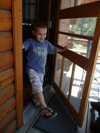 095 andrew happy to go outside wearing dads sandals