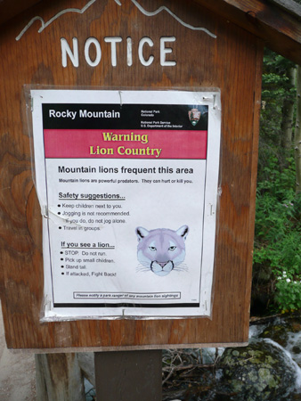 136 mtn lion warning sign