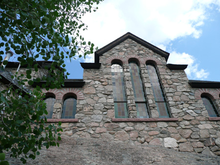 157 windows along side of church