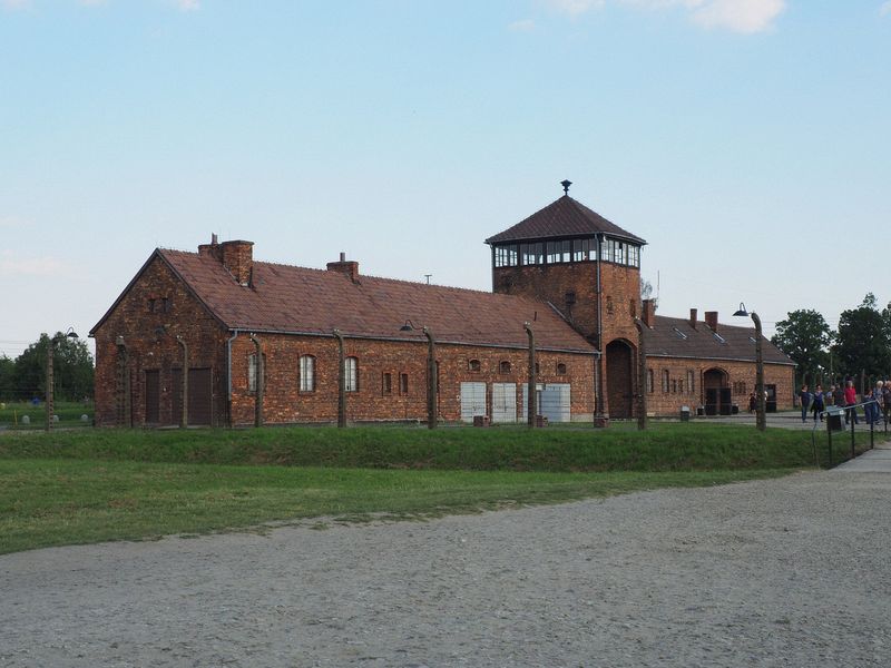 Entrance to the Birkenau concentration camp