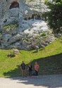 Andrew and Nicholas climb the hill to the castle