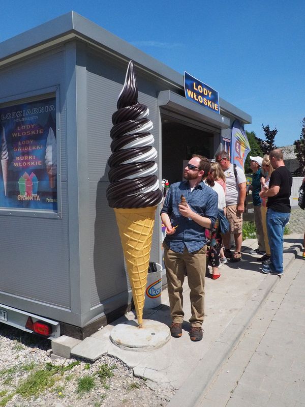 Ehren eyes the large cone