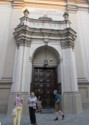 Robin, Diane, Dave, and Steve inspect a church door