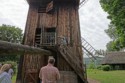 Pete climbs into the windmill