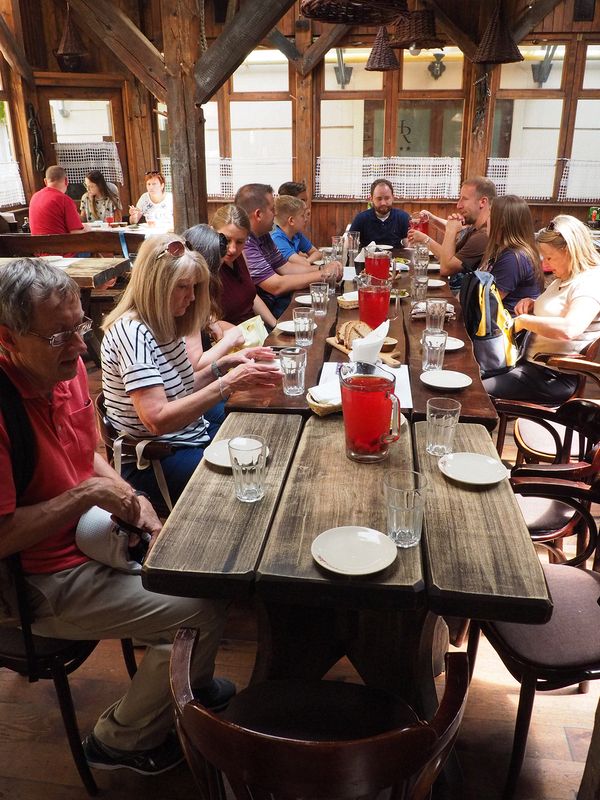 Ready for lunch at the rustic Chlopskie Jadlo restaurant