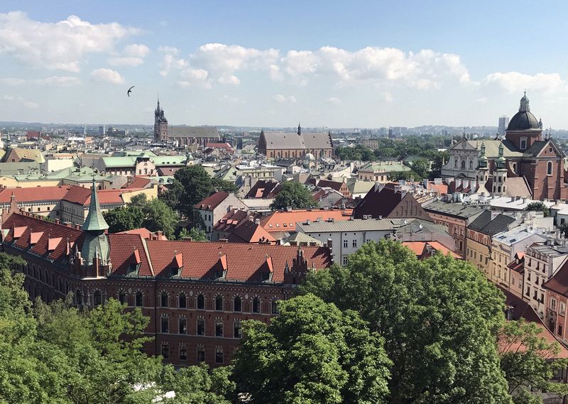 View of Krakow from the bell tower of the cathedral