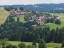 A nearby village in the hills