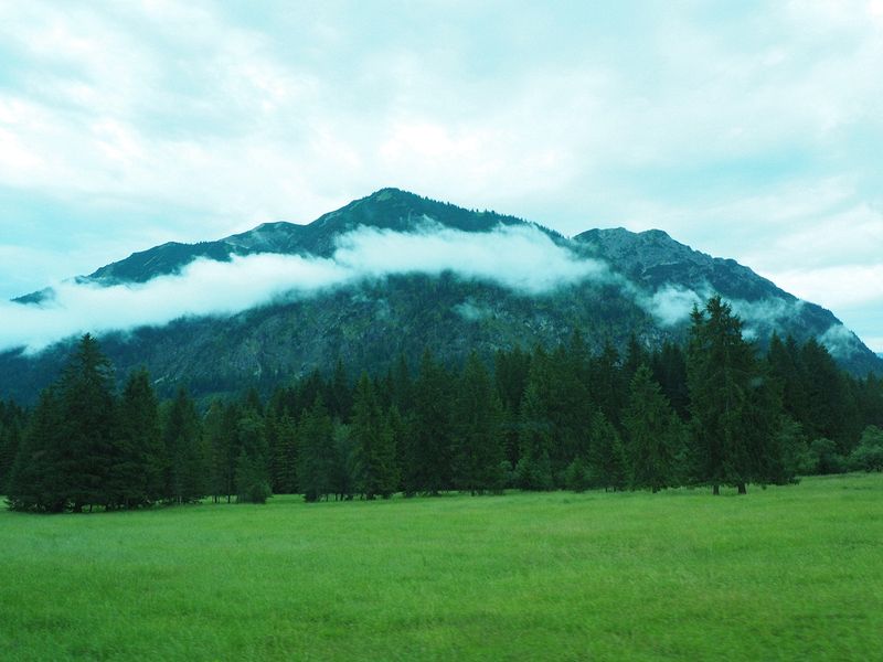 Clouds hugging the mountains