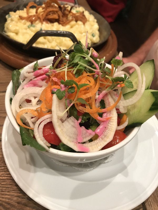 Pete's salad and spaetzle