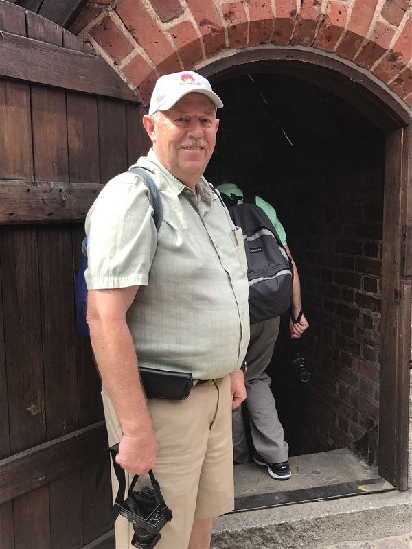 Pete gets ready to go down into the furnace room