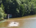 Sand bar beach in the river