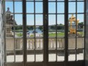 The view of the front gardens from within the Palace