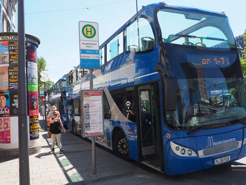 We board the Hop On Hop Off bus to get around Munich