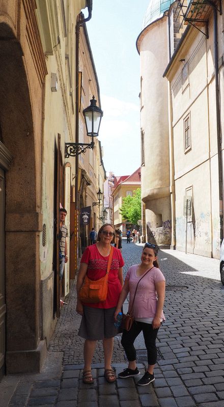 June and Jessica exploring the narrow streets of the old town