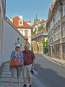 June and Pete on the way to the castle