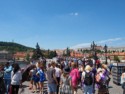 Lots and lots of tourists on the bridge