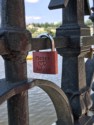 Pieter and Astrid profess their love with a lock on a railing