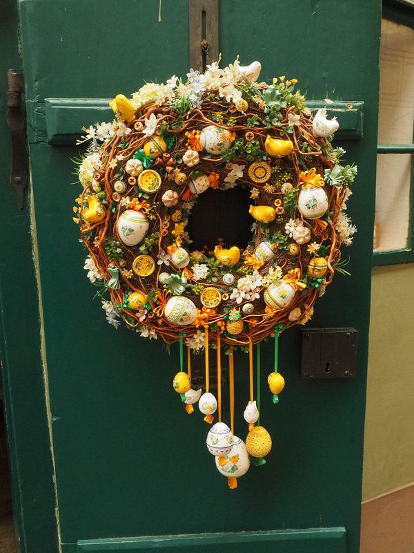 Pretty wreath on a door