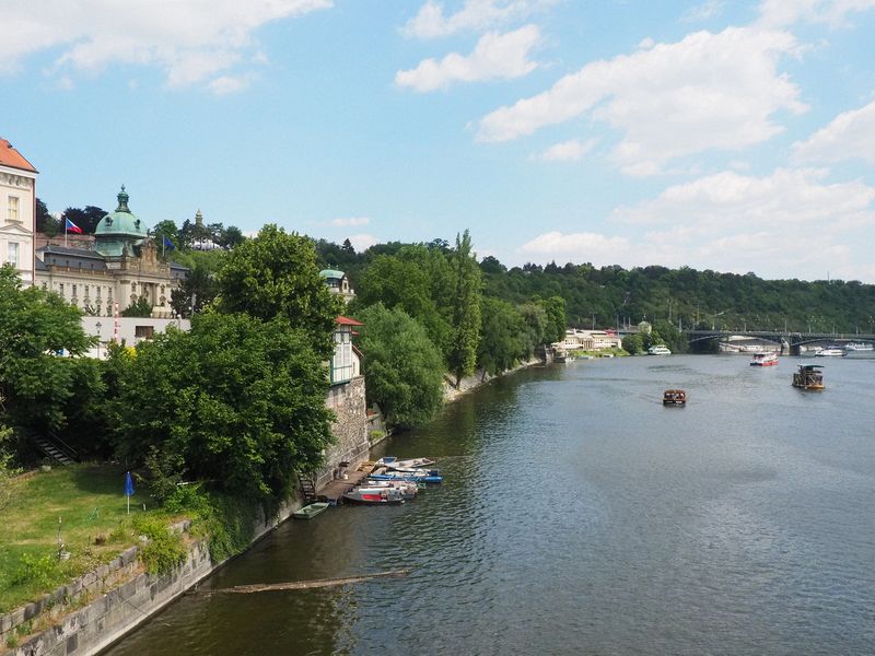 Vltava River with the Academy of Arts on the left