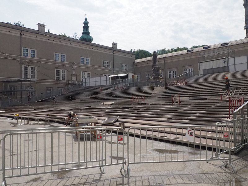 Bleachers for the upcoming Salzburg Music Festival