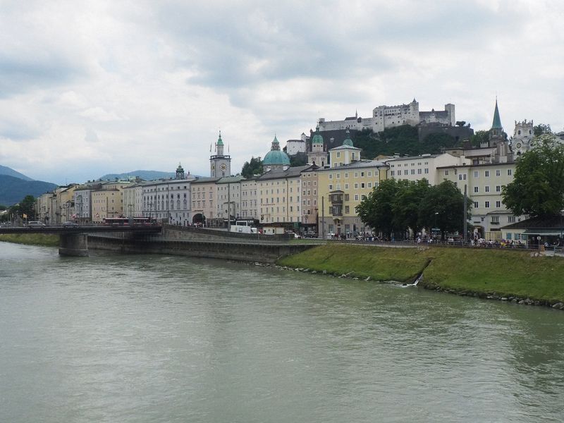 Buildings along the river