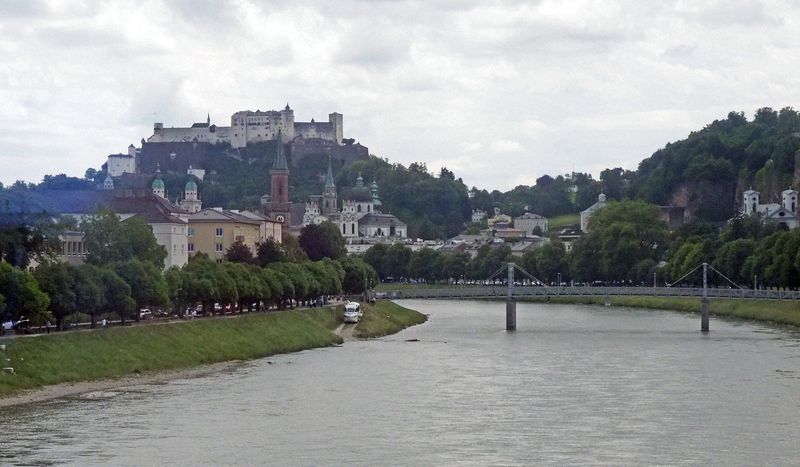 Our first view of Salzburg as we cross the Salzach River