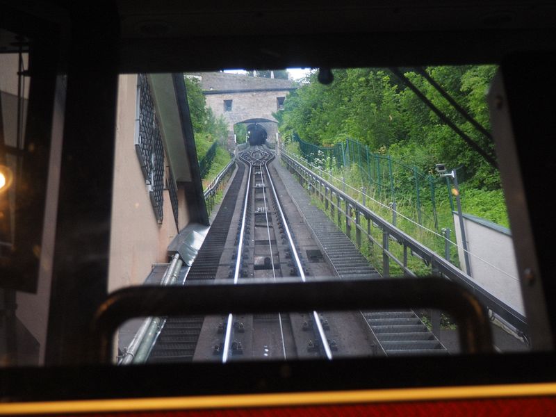 We go up the funicular railroad to the fortress