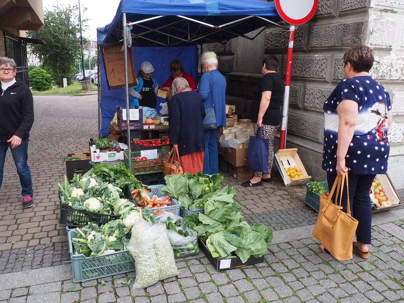 A famer sells vegetables