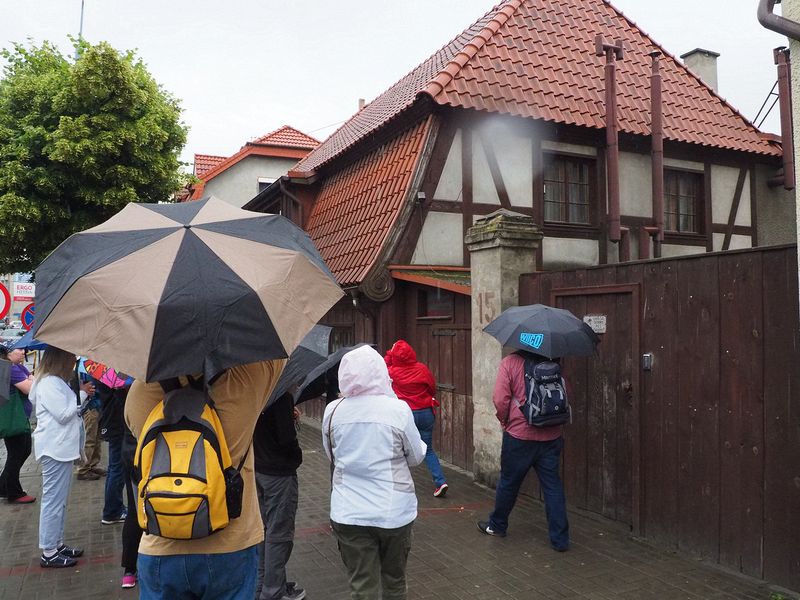 Exploring the house in the rain