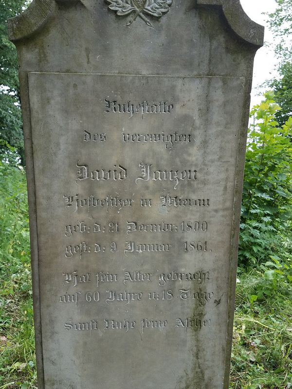 One of the headstones